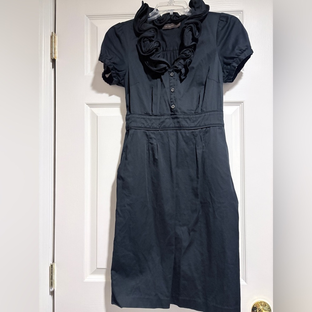 The Limited Black Ruffle Neck Dress